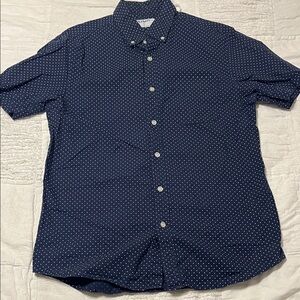 Old Navy Men's Navy Blue Polka Dot Shirt Size Small